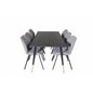 Dipp Dining Table - 180*90cm - Black / Black Brass, Gemma Dining Chair - Black Legs - Grey Fabric_6