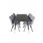 Dipp Dining Table - 180*90cm - Black / Black Brass, Gemma Dining Chair - Black Legs - Grey Fabric_6