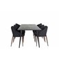 Dipp Dining Table - 180*90cm - Black Veneer / all black legs , Arch Dining Chair - Walnut Legs - Black Fabric_6