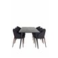 Dipp Dining Table - 180*90cm - Black Veneer / all black legs , Arch Dining Chair - Walnut Legs - Black Fabric_6