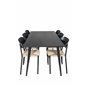 Dipp Dining Table - 180*90cm - Black Veneer / all black legs , Polly Dining Chair - Nature / Black_6