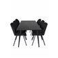 Dipp Dining Table - 180*90cm - Black Veneer / all black legs , Gemma Dining Chair - Black Legs - Black Fabric_6