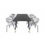 Dipp Dining Table - 180*90cm - Black / Black Brass, Arrow armchair - Black Legs - Grey Velvet_6