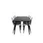 Dipp Dining Table - 180*90cm - Black Veneer / all black legs , Polar Dining Chair - Black Legs - Light Grey Fabric_6