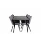 Dipp Dining Table - 180*90cm - Black Veneer / all black legs , Gemma Dining Chair - Black Legs - Grey Fabric_6