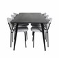 Dipp Dining Table - 180*90cm - Black Veneer / all black legs , Vault Dining Chair - Black Legs - Grey Fabric_6