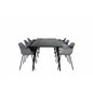 Dipp Dining Table - 180*90cm - Black Veneer / all black legs , Comfort Plastic Dining Chair - Black Legs - Grey Plastic_6