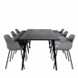 Dipp Dining Table - 180*90cm - Black Veneer / all black legs , Comfort Plastic Dining Chair - Black Legs - Grey Plastic_6