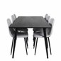 Dipp Dining Table - 180*90cm - Black Veneer / all black legs , Polar Diamond Dining Chair - Black Legs - Grey Fabric_6