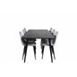 Dipp Dining Table - 180*90cm - Black Veneer / all black legs , Polar Diamond Dining Chair - Black Legs - Grey Velvet_6