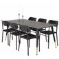 Dipp Dining Table - 180*90cm - Black / Black Brass, Polly Dining Chair - Black / Black_6