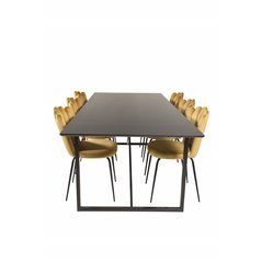 Palace Dining Table - 240*100*H75 - Black / Black, Limhamn Light - Chair - Gold Velvet_6