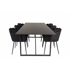 Palace Dining Table - 240*100*H75 - Black / Black, Limhamn - Chair - Black Velvet_6