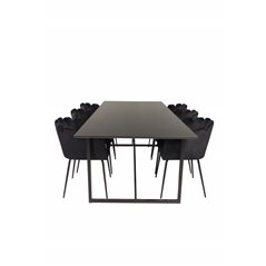 Palace Dining Table - 240*100*H75 - Black / Black, Limhamn - Chair - Black Velvet_6