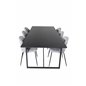 Palace Dining Table - 240*100*H75 - Black / Black, Wrinkles Dining Chair - Black Legs - Grey Velvet_6