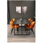 Palace Spisebord - 240 * 100 * H75 - Sort / Sort, Velvet Spisebord - Orange / Sort_6