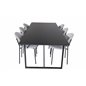 Palace Dining Table - 240*100*H75 - Black / Black, Vault Dining Chair - Black Legs - Grey Fabric_6