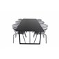 Palace Dining Table - 240*100*H75 - Black / Black, Arrow armchair - Black Legs - Grey Velvet_6