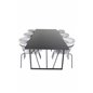 Palace Dining Table - 240*100*H75 - Black / Black, Arrow armchair - Black Legs - Grey Velvet_6