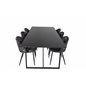 Palace Dining Table - 240*100*H75 - Black / Black, Velvet Dining Chair -  Black Flower fabric_6