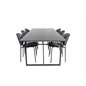 Palace Dining Table - 240*100*H75 - Black / Black, Vault Dining Chair - Black legs - Black Flower printed fabric_6