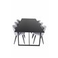 Palace Dining Table - 240*100*H75 - Black / Black, Velvet Dining Chiar - Black legs - Light GreyFabric_6