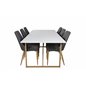 Palace Dining Table - 240*100*H75 - White / Oak, Leone Dining Chair - Dark Grey / Oak_6