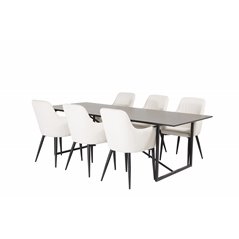 Palace Dining Table - 240*100*H75 - Black / Black, Comfort Dining Chair - Beige / Black_6