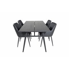 Sleek Extentiontable Black Brushed - 195*95, Comfort Dining Chair - Black / Black_4