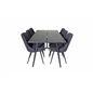 Sleek Extentiontable Black Brushed - 195*95, Velvet Deluxe Dining Chair - Black Legs - Black Fabric_6