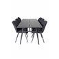 Sleek Extentiontable Black Brushed - 195*95, Gemma Dining Chair - Black Legs - Black Fabric_6