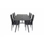 Sleek Extentiontable Black Brushed - 195*95, Slim High Back Dining Chair - Black Legs - Black PU_6