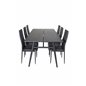 Sleek Extentiontable Black Brushed - 195*95, Slim High Back Dining Chair - Black Legs - Black PU_6