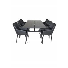 Sleek Extentiontable Black Brushed - 195*95, Comfort Dining Chair - Black / Black_6