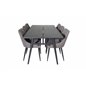 Sleek Extentiontable Black Brushed - 195*95, Plaza Dining Chair - Dark Grey / Black_6