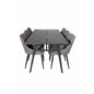 Sleek Extentiontable Black Brushed - 195*95, Plaza Dining Chair - Dark Grey / Black_6