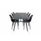 Sleek Extentiontable Black Brushed - 195*95, Polar Plastic Dining Chair - Black Legs / Black Plastic_6