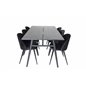 Sleek Extentiontable Black Brushed - 195*95, Velvet Dining Chair - Black / Black_6