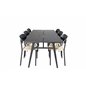 Sleek Extentiontable Black Brushed - 195*95, Polly Dining Chair - Nature / Black_6