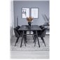 Sleek Extentiontable Black Brushed - 195*95, Velvet Dining Chiar - Black legs- Black Fabric_6