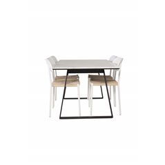 Estelle Dining Table 140*90 - White / Black, Polly Dining Chair - Nature / White_4