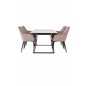 Estelle Dining Table 140*90 - White / Black, Comfort Dining Chair - Pink / Black_4