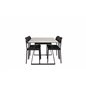 Estelle Dining Table 140*90 - White / Black, Polly Dining Chair - Black / Black_4