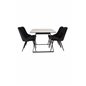 Estelle Dining Table 140*90 - White / Black, Velvet Deluxe Dining Chair - Black / Black_4