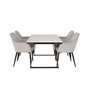 Estelle Dining Table 140*90 - White / Black, Comfort Dining Chair - Grey / Black _4