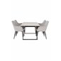 Estelle Dining Table 140*90 - White / Black, Comfort Dining Chair - Grey / Black _4