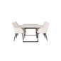 Estelle Dining Table 140*90 - White / Black, Comfort Dining Chair - Beige / Black_4