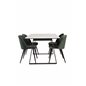 Estelle Dining Table 140*90 - White / Black, Velvet Dining Chair - Green / Black_4