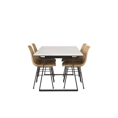 Estelle Dining Table 140*90 - White / Black, Bali dining chair - Nature / Black_4