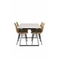 Estelle Dining Table 140*90 - White / Black, Bali dining chair - Nature / Black_4